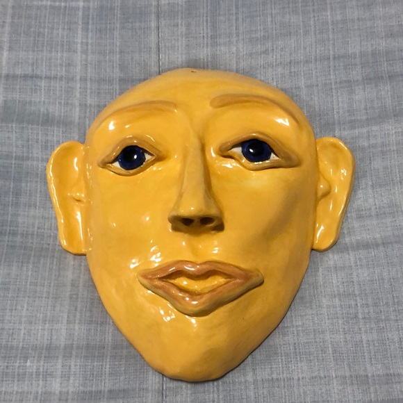 MANGO TREE STUDIOS Ceramic Mask Wall Art 7.5” New - Picture 13 of 15